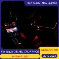 64-color LED ambient light Lamp For Jaguar XE XEL XFL F-PACE 2019-2021 lighting Ambient Light car styling
