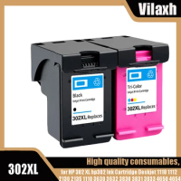 Vilaxh 302XL Compatible for HP 302 XL hp302 Ink Cartridge Deskjet 1110 1112 2130 2135 1110 3630 3632 3830 3831 3833 4650 4654