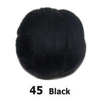 handmade Wool Felt for felting 50g Black Perfect in Needle Felt 45#