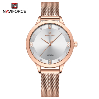 LZD NAVIFORCE5023 Lingxiang นาฬิกาผู้หญิงใหม่ธุรกิจแฟชั่นนาฬิกาอิเล็กทรอนิกส์นาฬิกาตาข่ายนาฬิกาควอตซ์กันน้ำ