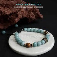 Gelang Asih Bracelet Gelang Kombinasi Batu Aquamarine Tiger Eye Menarik Jodoh