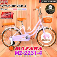 Sepeda Anak Mini 12", 16", 18" Inch MAZARA MZ-2231-4, Frame Steel, Keranjang, Bagasi + Busa, Sepeda 