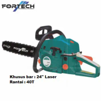 mesin potong kayu chainsaw fortech FT 7800 bar 24 inc laser tip