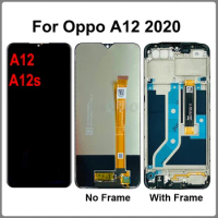 For OPPO A12 A12S Display LCD With Frame Touch Screen Digitizer Assembly Replacement CPH2083 CPH2077 Screen Display