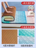 俞兆林冰絲涼蓆床墊 學生宿舍單人榻榻米軟墊 冬夏兩用摺疊- 漸變彩虹（A類抗菌-3D加厚款）涼蓆床墊-雙面可用 60x120cm兒童床【A面冰藤+B面床墊 透氣不悶熱】