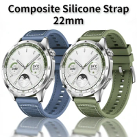 22mm Composite Silicone Strap for Huawei Watch 3/4 Official Nylon Braided Bracelet Huawei Watch GT4-3-2 Pro 46mm Wristband Belt