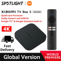 [World Premiere] Xiaomi Mi TV Box S 2nd Gen Global Version 4K Ultra HD Streaming Media Player Google TV HDR 2GB 8GB BT5.2