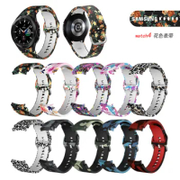 Printing Silicone Straps For Samsung Galaxy Watch4 classic 46mm 42mm Replacement Wristband For Watch 4 44mm 40mm Curved end Band