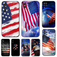 Black tpu Case For Samsung galaxy M53 M13 M62 A12 A22 A22S A32 A42 A52 A52S A72 4g 5g A20S America USA Flag