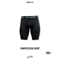 กางเกงรัดกล้ามเนื้อขาสั้น Compression short  สีดำ HoopLife