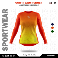 TQSPORT Jersey EUDORA Baju Olahraga Wanita Panjang Senam Fitnes Zumba Aerobic Cewek Pakaian Lari Gym
