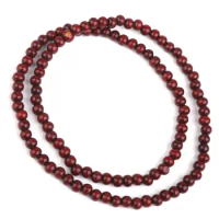 Wood 108pcs Prayer Beads Buddha Mala Buddhist Bracelet Chain Purplish Red