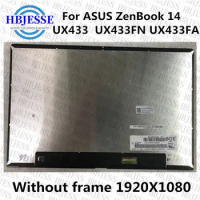 Perfect 14'' LCD screen+glass assembly without Bezel FHD 1920X1080 FOR ASUS ZenBook 14 Lingya Deluxe14 UX433FN UX433