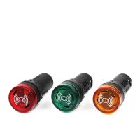 1Pc AD16-22SM 22mm Flash Signal Light Lamp Red Green Yellow LED Active Buzzer Beep Indicator Switches DC12V DC24V AC110V AC220V