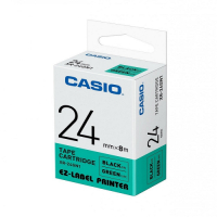CASIO  標籤機專用色帶-24mm【共有5色】綠底黑字(XR-24GN1)