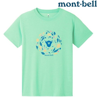 Mont-Bell Wickron 兒童排汗短T 1114811 LEAF DANCE 葉舞熊 LGN 蘋果綠