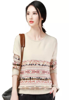 Its Me Ethnic Style Round Neck Sweater