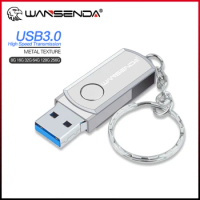 WANSENDA USB 3.0 USB Flash Drive Rotating Pen Drive 8GB 16GB 32GB 64GB 128GB 256GB USB 3.0 Memory Stick KeyChain Pendrive