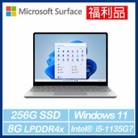 [福利品] 微軟Surface Laptop Go 2 i5/8G/256G/國際版 12吋觸控輕薄筆電(白金)