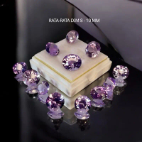 Loose Stone Amethyst Warna Ungu Natural Cutting Custom Dimensi 8 mm Sampai 10 mm