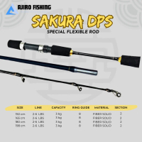 Joran Pancing Ultra light Fiber solid lentur ul spinning/casting ajiro Sakura DPS fishing rod panjan
