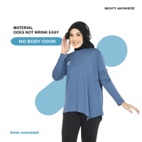 Mght- Atasan Yoga Gym Oversized inner Top sports Atasan Wanita Hacktive Fabric Polos Panjang Baju Ba