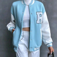 JAKET VARSITY INISIAL R BAHAN FLECEE
