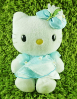 【震撼精品百貨】Hello Kitty 凱蒂貓 KITTY絨毛娃娃-百合造型-藍色 震撼日式精品百貨