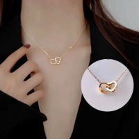 Kalung Titanium Terbaru Viral 2023 Asli Wanita Anti Karat Liontin Hati Aksesories Premium Korea blac