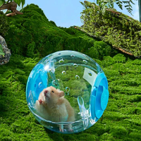 14cm/18/cm Hamster Exercise Ball Transparent Hamster Running Ball Wheel With Traction Rope For Small Animals Pet Supplies