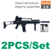 1:6 1/6 Scale Action Figures Assembly 4D Gun Model Assault Rifle G36KSK Weapon Plastic Machine Gun Rifle Submachine Gun X2