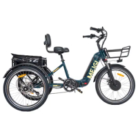Folding Narrow/fat Tire Electric Trike 750w 25mph Electric Tricycle With Differential Foldable Trike Bike For Adults/elderly