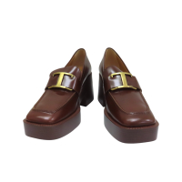 【二手名牌BRAND OFF】TOD S 托德斯 棕色 牛皮 Timeless 厚底 樂福鞋 #40