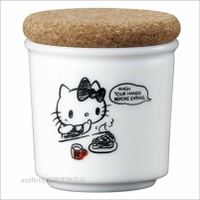 asdfkitty可愛家☆KITTY白色蛋糕 鈉鈣玻璃置物罐-60ML-可裝茶葉.糖.飾品.文具...等-日本製
