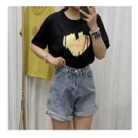 【illi】韓國製造 燙金愛心短袖棉T上衣 Made in Korea