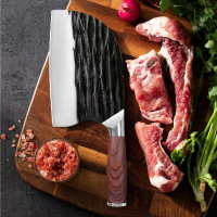不鏽鋼鍛打廚房菜刀廚師刀宰刀斬切兩砍骨切肉菜刀頭刀