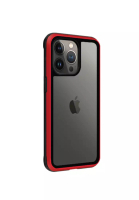 K-DOO K-Doo Ares Shockproof Case 3m Anti-broken PC+TPU Metal frame Clear Backplate for iPhone 13 Pro Max Red