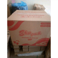 HP - Gelas Plastik Cup EKAPACK 22 Oz 8gr OVAL PP POLOS Perkarton isi 1000pcs