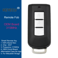 KEYECU Keyless Entry Smart Remote Car Key OEM Board for Mitsubishi Mirage 2016 2017 2018 2019 2020 - 315MHz - ID47 Chip