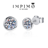 \ต่างหูโมซาไนต์ Impimo Luxe Bezel – ขนาด 0.60 กะรัต(ข้างละ 0.3) 1 กะรัต(ข้างละ 0.5) และ 2 กะรัต(ข้าง