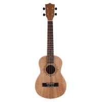 26 Inch Portable Okoume Wood Ukulele 18 Fret Tenor Ukulele Acoustic Cutaway Wood Color Guitar Mahogany Fit for Beginner Ukulele