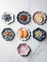 小碟子商用味碟子陶瓷家用盤子創意不規則日式花型餐具調味碟子