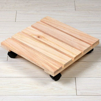 [Hare.D] 方形木板可移動花托花架 置物架 可移動帶輪托盤 客廳室內盆景 多肉花盆底座