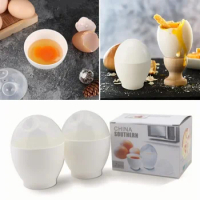 2 Pcs Mini Microwave Oven Cooking Steamed Egg Bowl Scrambled Eggs Steamer White Cup Egg Boiler Steamer Poacher Egg Cooking Cup