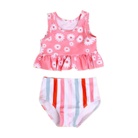 ชุดสูทเด็กทารกเด็กผู้หญิงสีชมพู สีขาวสระว่ายน้ำชุดว่ายน้ำเด็กซัมเมอร์บีช2ชิ้นชุดเด็กชุดว่ายน้ำ2023เสื้อผ้าวันเกิดใหม่