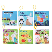 Visual Stimulus Cloth Book Montessori Early Educational Toys Kids Cartoon Toddlers Activity Fabric Books For Babies Gift