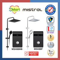 100% Real delivery Mistral Instant Water Heater with Rain Shower & DC Pump MSH88P/ MSH88MB *Installa