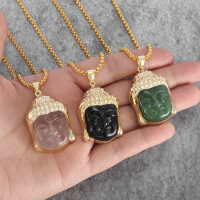 Fashionable and Exquisite Gautama Buddha Statue Pendant Necklace Buddhist Prayer Lucky Amulet Jewelry for Men and Women