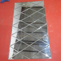 Kaca Cermin Asli Motif Bevel 150x80cm Ketebalan 5mm Pemasangan Double Tape Foam Garansi Pengiriman A