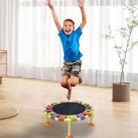 Fitness Trampoline With 165 Lbs Max Load Foldable Mini Trampoline Stable And Quiet Exercise Jumping Bed For Kids Adults